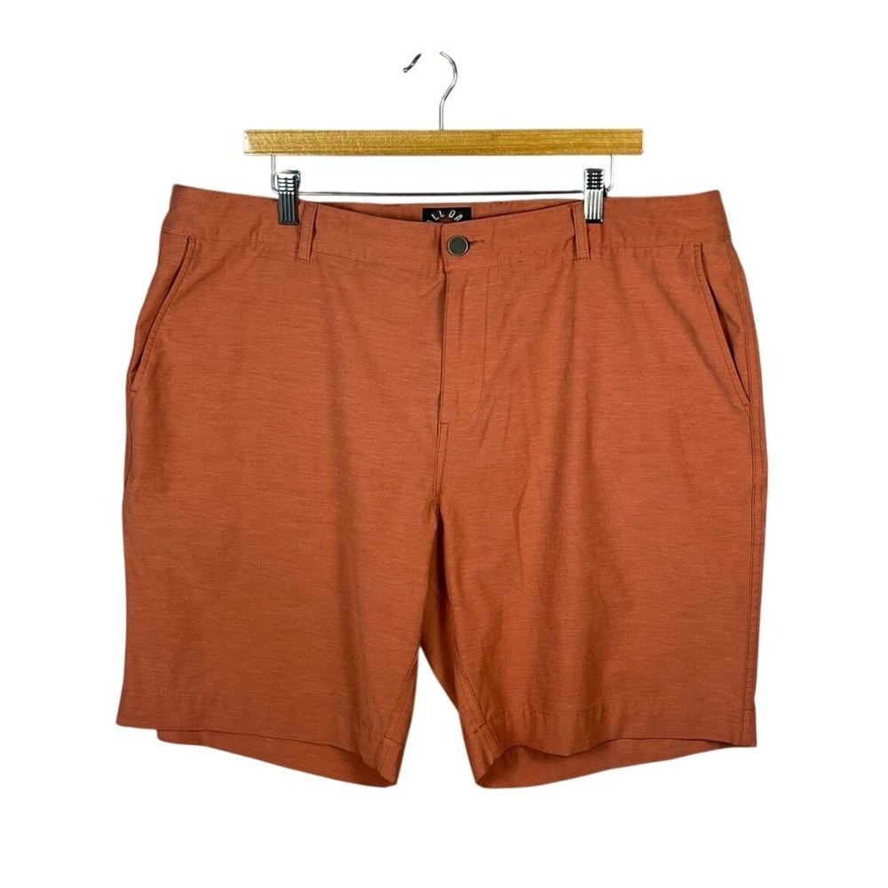 Faherty All Day Shorts Mens Orange Casual Drawstring Pockets Size 40